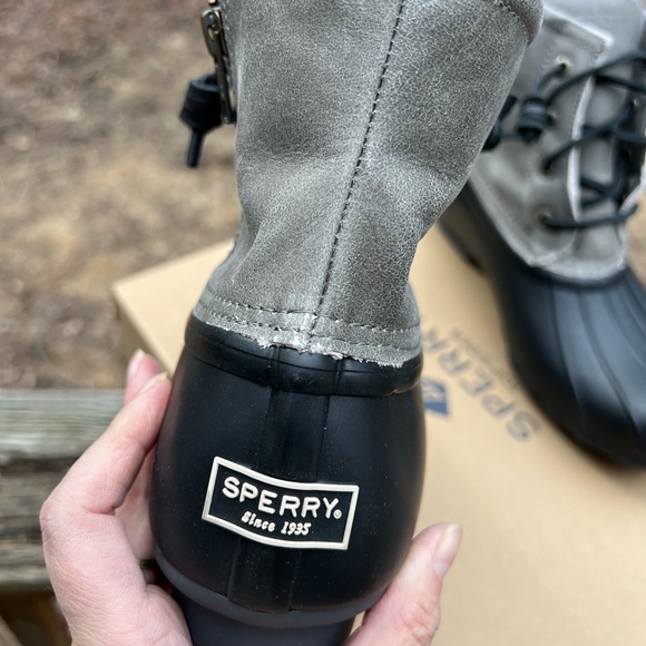 NWT SPERRY Saltwater Duck Boot in Grey/Black size 8.5 - Picture 5 of 11